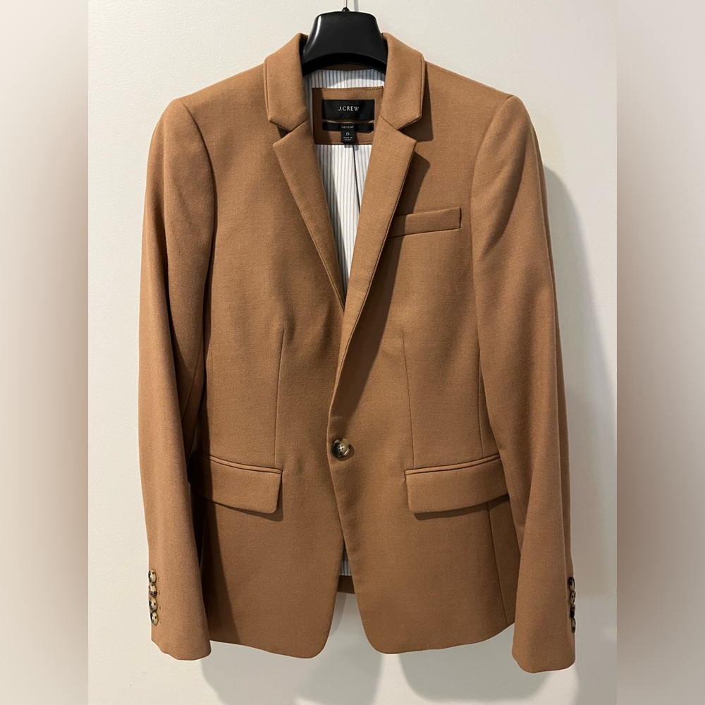 J Crew Regent Wool Blazer Camel Size 0